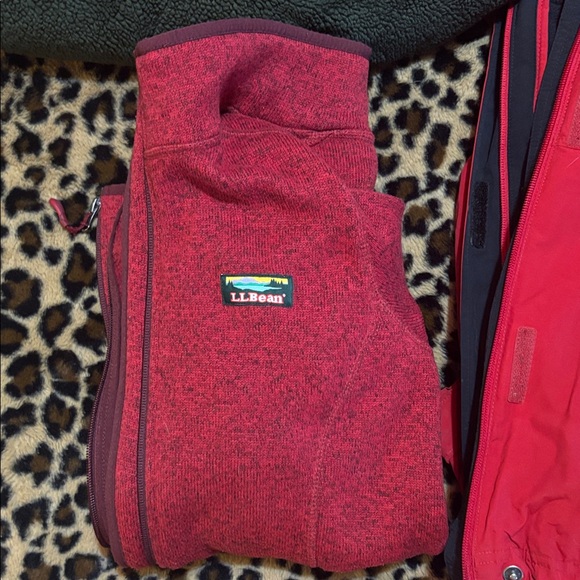 L.L. Bean Red Jacket and Green Fleece Set - Picture 5 of 7